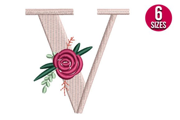 Floral Alphabet V Letter