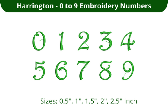 Harrington Font 0-9