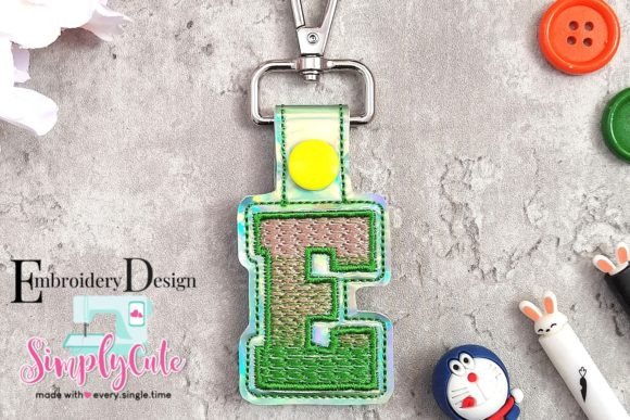 In the Hoop Key Chain Monogram Font E