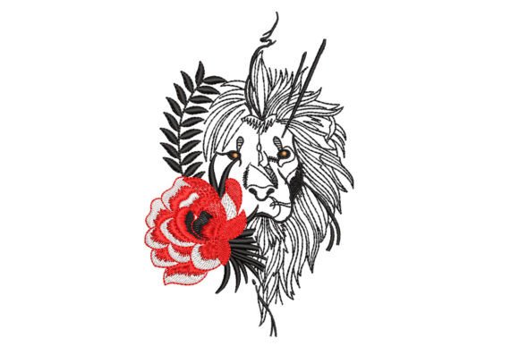 Lion in Flowers
